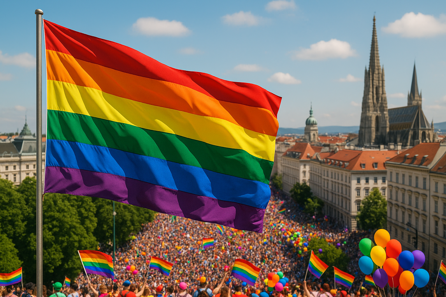 Titelbild zu „Bunter Regenbogenmonat 2025: Wien feiert Vielfalt und Toleranz“