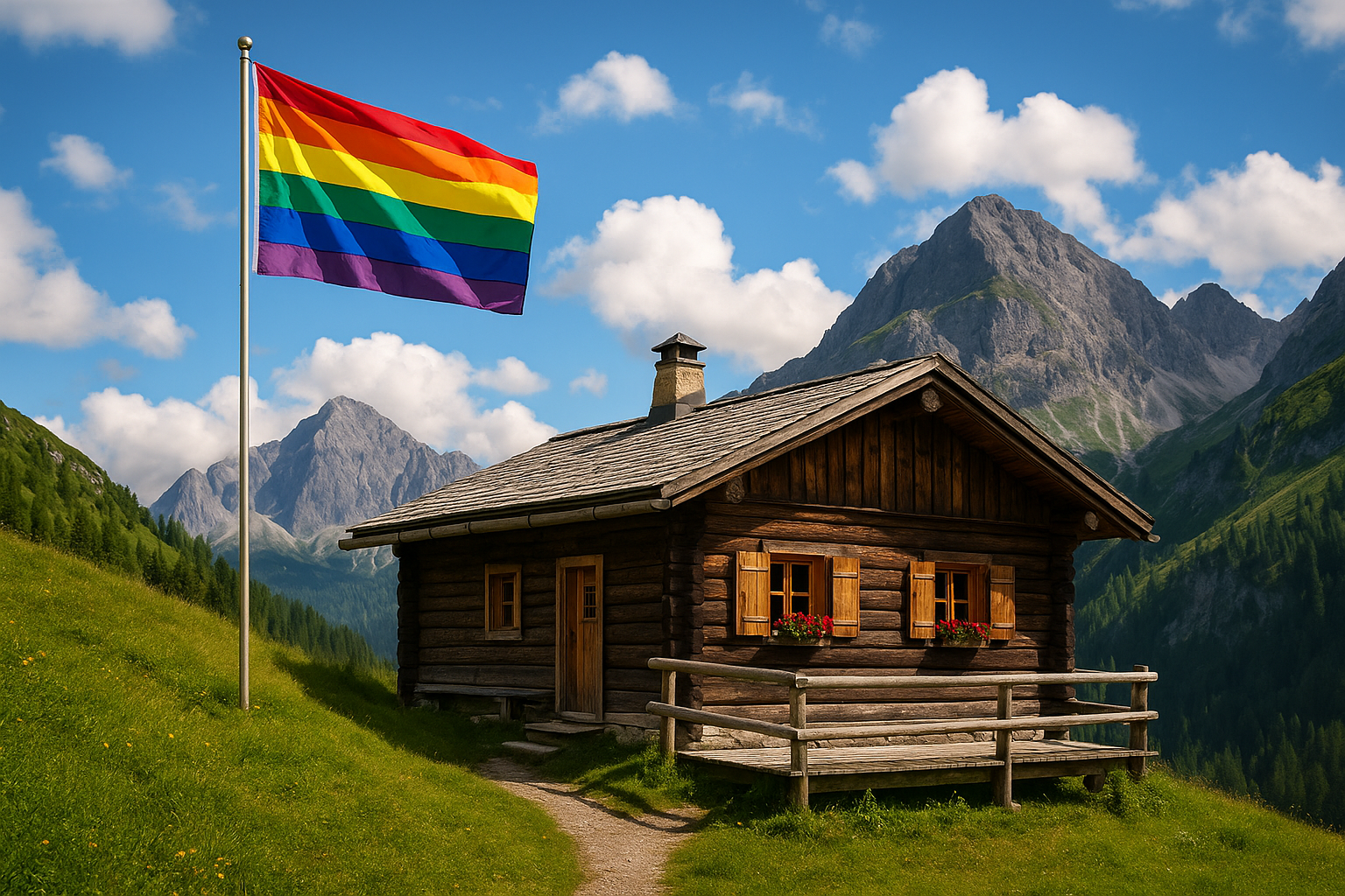 Titelbild zu „Regenbogenfahnen auf Berghütten: Das überraschende Symbol der Naturfreunde“