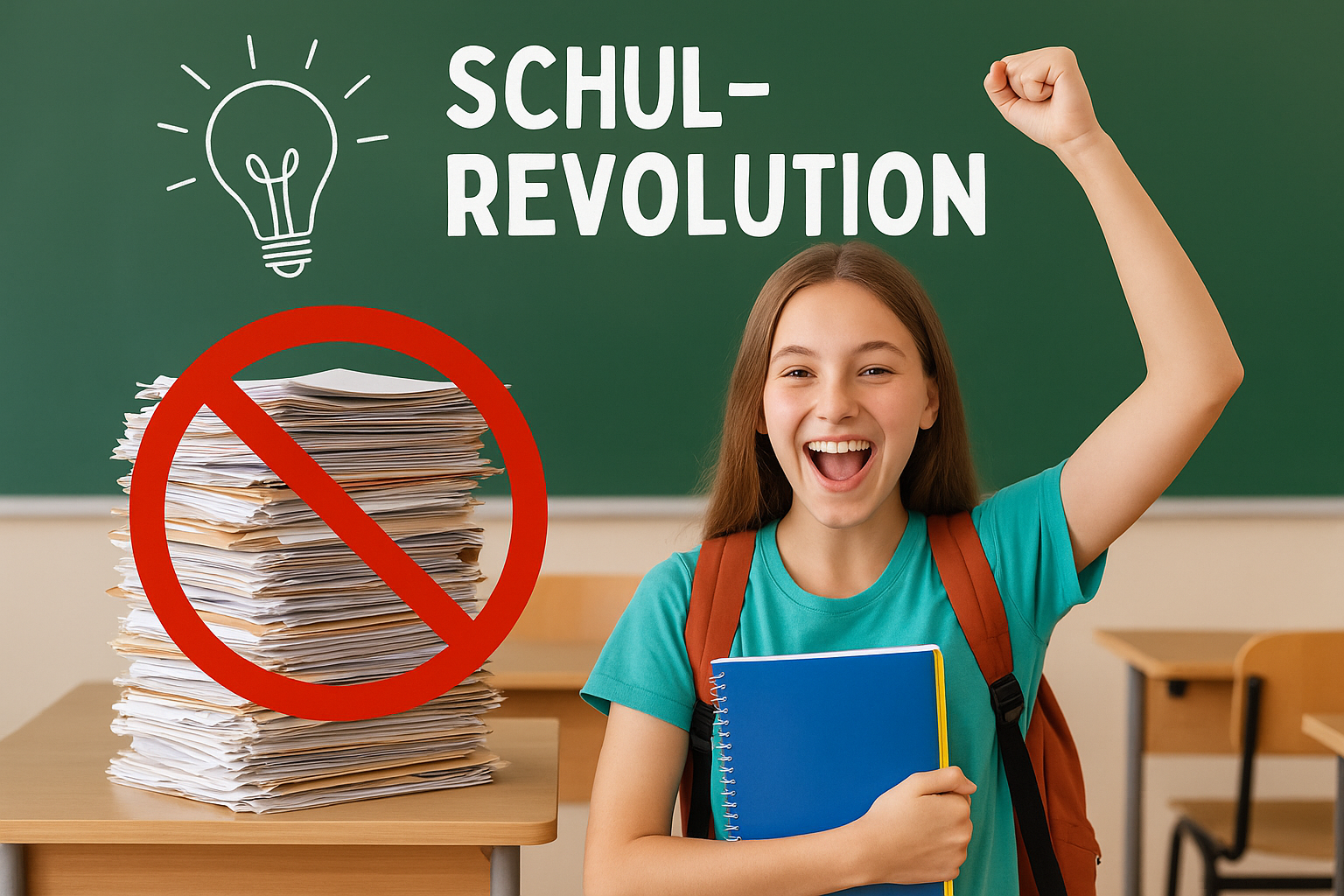 Titelbild zu „Schul-Revolution: 80% der Bürokratie auf einen Schlag abgeschafft!“