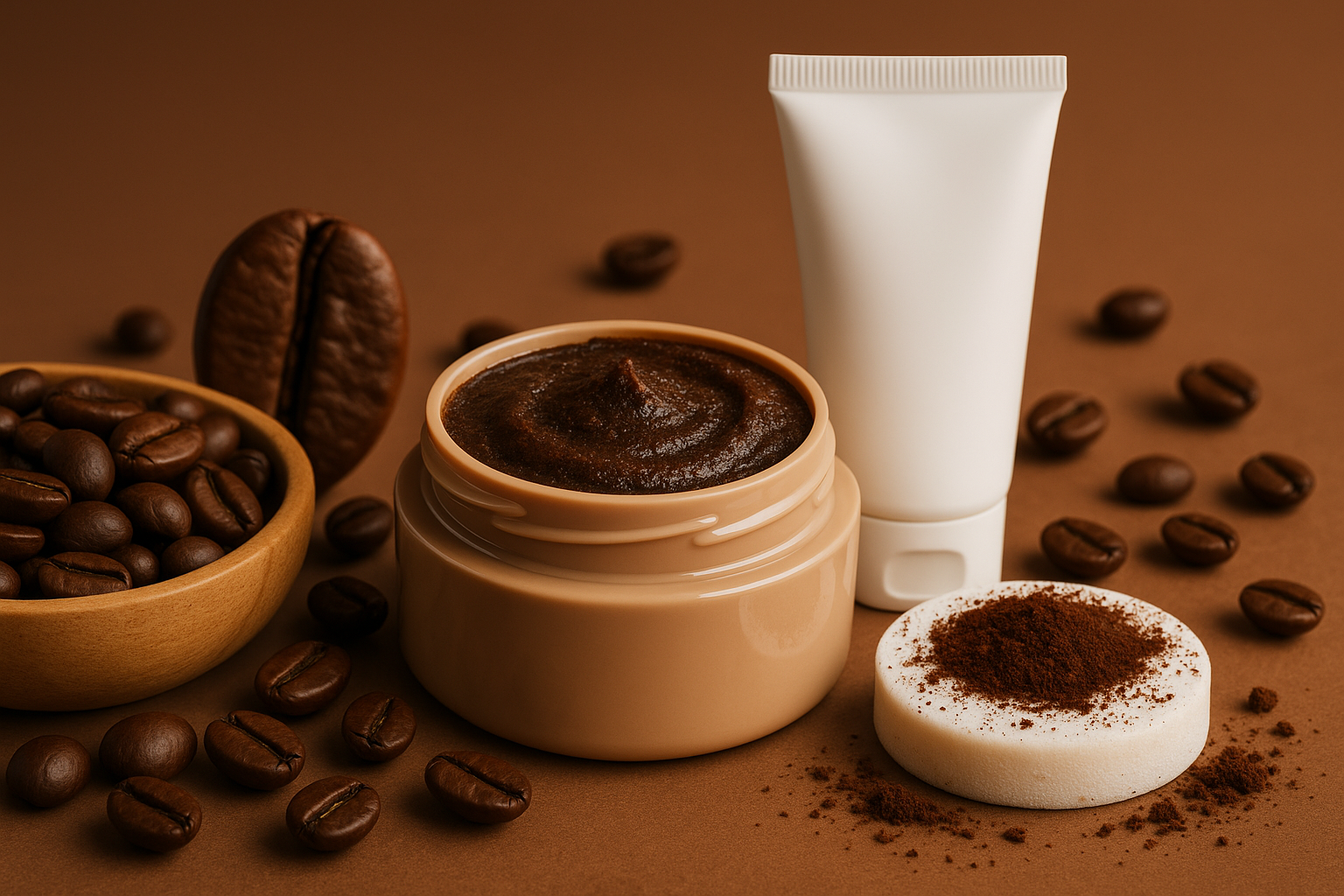 Titelbild zu „Kaffee-Kosmetika: Die bittere Wahrheit hinter den Beauty-Versprechen!“